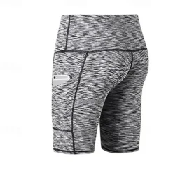 Women's Joggers Gym Shorts Yoga Pants Pocket with Phone Pocket Lightweight High Waist Yoga Fitness Gym Workout Shorts Fashion Black-White Black Burgundy Fall Sports Activewear Micro-elastic Skinny