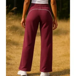 Women's Joggers Sweatpants Running Pants Patchwork Pocket Pants / Trousers Outdoor Sports & Outdoor Casual Tennis Golf Running Regular Fit Sportswear Activewear Stripes Black Pink Wine