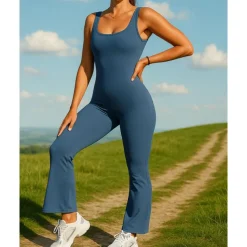 Women's Jumpsuit Activewear Set One-piece Athletic Sleeveless Breathable Quick Dry Quick-drying Sportswear Activewear Solid Colored Black Blue Dark Gray