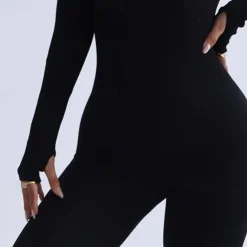 Women's Jumpsuit Workout Jumpsuit Onesie Basic Solid Color Bodysuit Romper Black Blue Yoga Fitness Gym Workout Breathable Soft Long Sleeve Sport Activewear Stretchy Slim