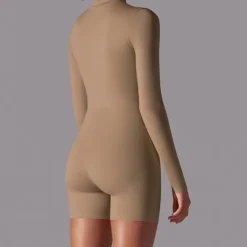 Women's Jumpsuit Workout Jumpsuit Onesie Zipper Solid Color Bodysuit Romper Black White Yoga Fitness Gym Workout High Waist Breathable Soft Long Sleeve Sport Activewear Micro-elastic Slim