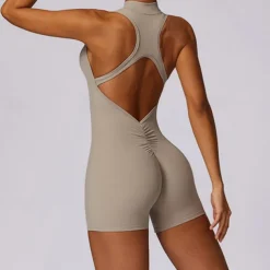 Women's Jumpsuit Workout Jumpsuit Onesie Zipper Solid Color Bodysuit Romper Black Fuchsia Yoga Fitness Gym Workout High Waist Breathable Soft Sleeveless Sport Activewear Micro-elastic Slim