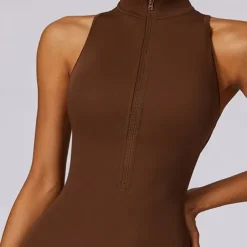 Women's Jumpsuit Workout Jumpsuit Onesie Zipper Solid Color Bodysuit Romper Black Fuchsia Yoga Fitness Gym Workout High Waist Breathable Soft Sleeveless Sport Activewear Micro-elastic Slim