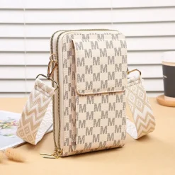 Women's Korean version of mobile phone bag with large capacity wide shoulder strap crossbody bag fashionable zipper sturdy zero wallet mobile phone bag