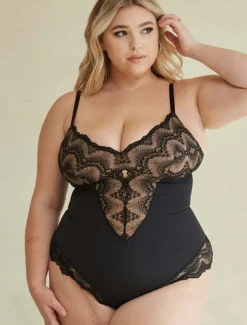 Women's Lace Mesh Shapewear Nightwear - Nylon Spandex Solid Colored Home Outfits