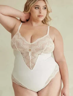 Women's Lace Mesh Shapewear Nightwear - Nylon Spandex Solid Colored Home Outfits