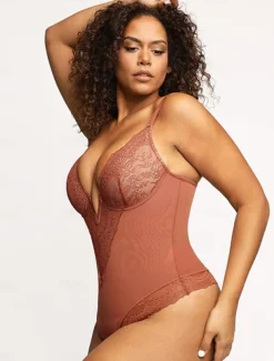 Women's Lace Shapewear Nightwear - Nylon Spandex Solid Colored Home Outfits