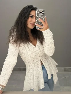 Women's Lace Shirt Elegant Bohemia Vintage Long Sleeve Plunging Neck Regular Tops Party Evening Wear Daily Holiday Lace Patchwork Black Apricot Summer Spring Fall