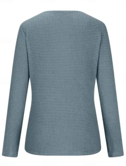 Women's Lace Splicing Top Solid Color Stylish Casual Long Sleeve Crew Neck Regular Tops Daily Lace Patchwork Pink Wine Blue Fuchsia Orange Summer Spring Fall