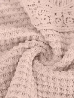 Women's Lace Splicing Top Solid Color Stylish Casual Long Sleeve Crew Neck Regular Tops Daily Lace Patchwork Pink Wine Blue Fuchsia Orange Summer Spring Fall