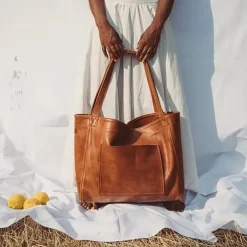 Women's Large Capacity Tote PU Leather Daily Holiday Large Capacity Waterproof Durable Solid Color Black White Yellow