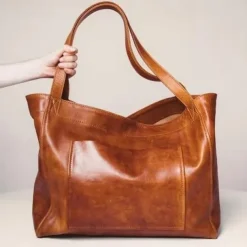 Women's Large Capacity Tote PU Leather Daily Holiday Large Capacity Waterproof Durable Solid Color Black White Yellow