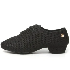 Women's Latin Shoes Practice Trainning Dance Shoes Training Performance Lace Up Sandals Strappy Sandals Oxford Two-Point Bottom Thick Heel Closed Toe Adults' Black Brown