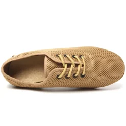 Women's Latin Shoes Practice Trainning Dance Shoes Training Performance Lace Up Sandals Strappy Sandals Oxford Two-Point Bottom Thick Heel Closed Toe Adults' Black Brown