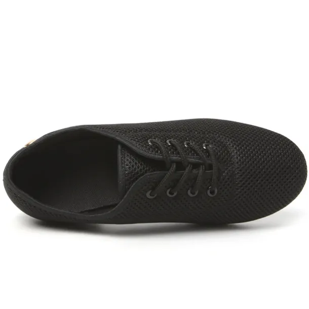 Women's Latin Shoes Practice Trainning Dance Shoes Training Performance Lace Up Sandals Strappy Sandals Oxford Two-Point Bottom Thick Heel Closed Toe Adults' Black Brown