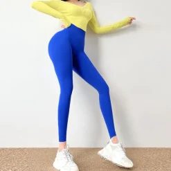 Women's Leggings Butt Lift High Waist Yoga Pants Tiktok Scrunch Tights Tummy Control Quick Dry Nylon Spandex Yoga Fitness Running Gym Workout Activewear Black Yellow Blue Sports High Elasticity