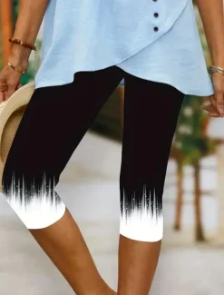 Women's Leggings Capri Pants High Elasticity Fashion Streetwear Full Length High Waist Floral Printing Thermal Warm Breathable Soft Outdoor Daily Black Fall Winter Regular Fit