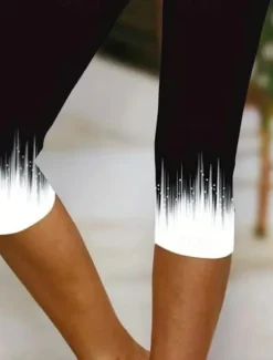 Women's Leggings Capri Pants High Elasticity Fashion Streetwear Full Length High Waist Floral Printing Thermal Warm Breathable Soft Outdoor Daily Black Fall Winter Regular Fit