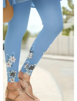 Women's Leggings Vacation Vintage Ethnic Style Ankle-Length High Waist Floral Graphic 3D Print Quick Dry Breathability Soft Stretchy Outdoor Home Causal White Navy Blue Blue Spring Fall Slim Fit