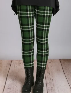 Women's Leggings Vacation Vintage Ethnic Style Ankle-Length High Waist Graphic Plaid Checkered 3D Print Quick Dry Breathability Soft Stretchy Outdoor Home Causal Pink Red Blue Green Fall Slim Fit