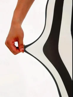 Women's Leggings Vacation Vintage Fashion Full Length Mid Waist Graphic Striped Printing Thermal Warm Breathable Soft Stretchy Outdoor Vacation Street Black Summer Spring Slim Fit