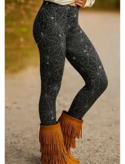 Women's Leggings Vacation Vintage Ethnic Style Ankle-Length High WaistPantsHalloween Graphic Animal 3D Print Quick Dry Breathability Soft Stretchy Outdoor Home Causal Black Red Green Fall Regular Fit