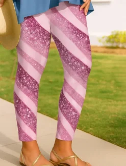 Women's Leggings Vacation Vintage Ethnic Style Ankle-Length High Waist Graphic Abstract 3D Print Quick Dry Breathability Soft Stretchy Outdoor Home Causal Black Yellow Pink Blue Fall Slim Fit