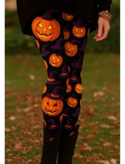 Women's Leggings Vacation Vintage Ethnic Style Full Length Ankle-Length High WaistPantsHalloween Graphic Animal Skull 3D Print Quick Dry Breathability Soft Stretchy Formal Outdoor Vacation Black