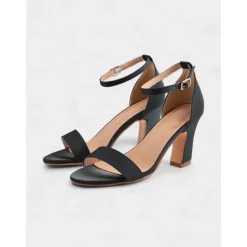 Women's Light Blue Ankle Strap High Heel Sandals - Open Toe Block Heels for Cocktail Parties and Evening Occasions