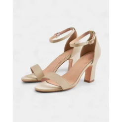 Women's Light Blue Ankle Strap High Heel Sandals - Open Toe Block Heels for Cocktail Parties and Evening Occasions