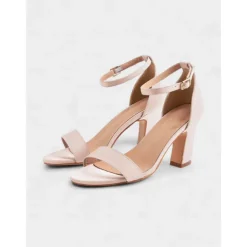 Women's Light Blue Ankle Strap High Heel Sandals - Open Toe Block Heels for Cocktail Parties and Evening Occasions