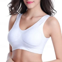 Women's Light Support Sports Bra Running Bra Open Back Bra Top Padded Fitness Leisure Sports Running Breathable Lightweight Soft Dark Pink Watermelon Red Black Solid Colored