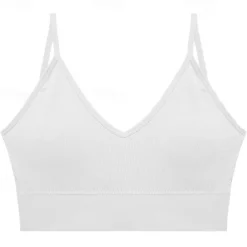 Women's Light Support Sports Bra Running Bra Open Back Bra Top Padded Fitness Leisure Sports Running Breathable Lightweight Soft Black White Blue Solid Colored