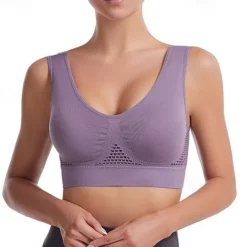 Women's Light Support Sports Bra Running Bra Open Back Bra Top Padded Fitness Leisure Sports Running Breathable Lightweight Soft Watermelon Red Black White Solid Colored