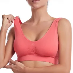 Women's Light Support Sports Bra Running Bra Open Back Bra Top Padded Fitness Leisure Sports Running Breathable Lightweight Soft Watermelon Red Black White Solid Colored
