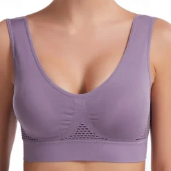 Women's Light Support Sports Bra Running Bra Open Back Bra Top Padded Fitness Leisure Sports Running Breathable Lightweight Soft Watermelon Red Black White Solid Colored