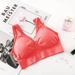 Women's Light Support Sports Bra Running Bra Open Back Bra Top No Padded Fitness Leisure Sports Running Breathable Soft Watermelon Red Black White Solid Colored