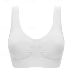 Women's Light Support Sports Bra Running Bra Open Back Bra Top No Padded Fitness Leisure Sports Running Breathable Soft Watermelon Red Black White Solid Colored