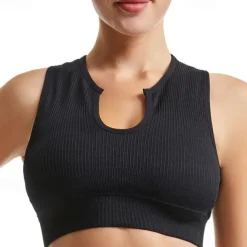 Women's Light Support Sports Bra Running Bra Wirefree Bounce Control Bra Top Padded Fitness Leisure Sports Running Breathable Lightweight Soft Aqua Blue Black White Solid Colored