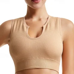 Women's Light Support Sports Bra Running Bra Wirefree Bounce Control Bra Top Padded Fitness Leisure Sports Running Breathable Lightweight Soft Aqua Blue Black White Solid Colored