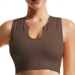 Women's Light Support Sports Bra Running Bra Wirefree Bounce Control Bra Top Padded Fitness Leisure Sports Running Breathable Lightweight Soft Aqua Blue Black White Solid Colored