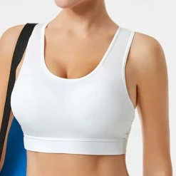 Women's Light Support Sports Bra Running Bra Removable Pad Bounce Control Bra Top Padded Fitness Leisure Sports Running Breathable Lightweight Soft Dark Pink Black White Solid Colored