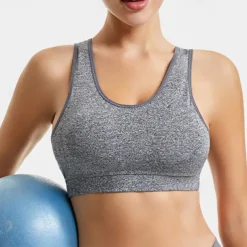 Women's Light Support Sports Bra Running Bra Removable Pad Bounce Control Bra Top Padded Fitness Leisure Sports Running Breathable Lightweight Soft Dark Pink Black White Solid Colored