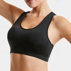 Women's Light Support Sports Bra Running Bra Removable Pad Bounce Control Bra Top Padded Fitness Leisure Sports Running Breathable Lightweight Soft Dark Pink Black White Solid Colored