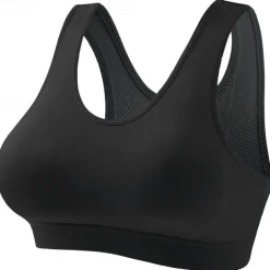 Women's Light Support Sports Bra Running Bra Removable Pad Bounce Control Bra Top Padded Fitness Leisure Sports Running Breathable Lightweight Soft Dark Pink Black White Solid Colored