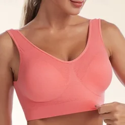 Women's Light Support Sports Bra Running Bra Open Back Cross Back Bra Top Padded Fitness Leisure Sports Running Breathable Lightweight Soft Watermelon Red Black White Solid Colored