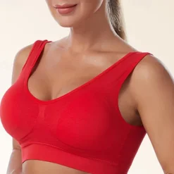 Women's Light Support Sports Bra Running Bra Open Back Cross Back Bra Top Padded Fitness Leisure Sports Running Breathable Lightweight Soft Watermelon Red Black White Solid Colored