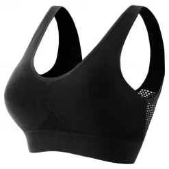 Women's Light Support Sports Bra Running Bra Open Back Bra Top No Padded Fitness Leisure Sports Running Breathable Lightweight Soft Black White Pink Solid Colored