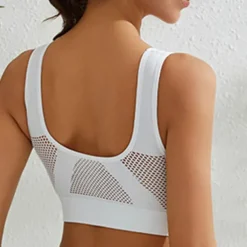 Women's Light Support Sports Bra Running Bra Open Back Bra Top No Padded Fitness Leisure Sports Running Breathable Lightweight Soft Black White Pink Solid Colored