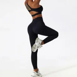 Women's Light Support Sports Bra Running Bra Open Back Bra Top Padded Fitness Leisure Sports Running Breathable Lightweight Soft Black Royal Blue Brown Solid Colored